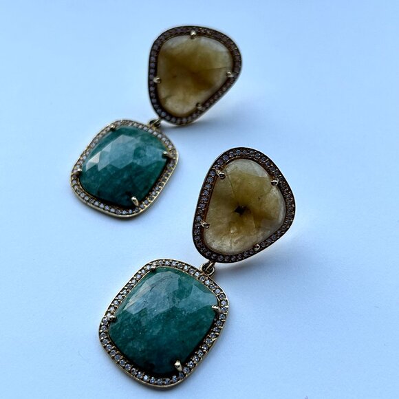 Sliced Sapphires Drop Earrings by Susan Hanover - Picture 8 of 13